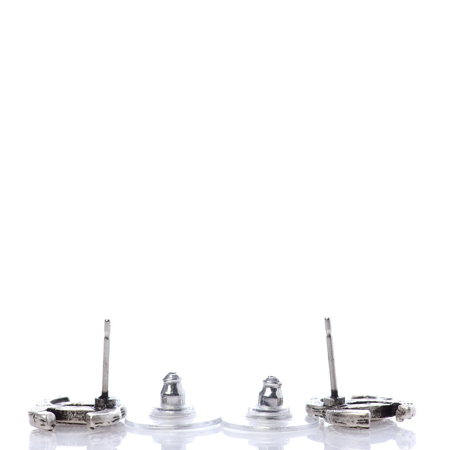 Crystal Royal Flush CC Stud Earrings Silver