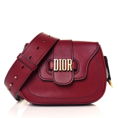 Christian Dior Calfskin D Fence Saddle Bag Black Red 1 of 11