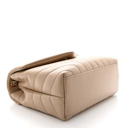 Saint Laurent Calfskin Y Quilted Monogram Small Loulou Chain Satchel Dark Beige 4 of 11