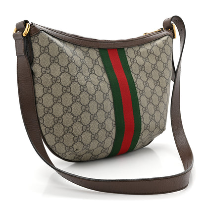 Gucci GG Supreme Monogram Web Small Ophidia Half Moon Hobo Brown 3 of 11