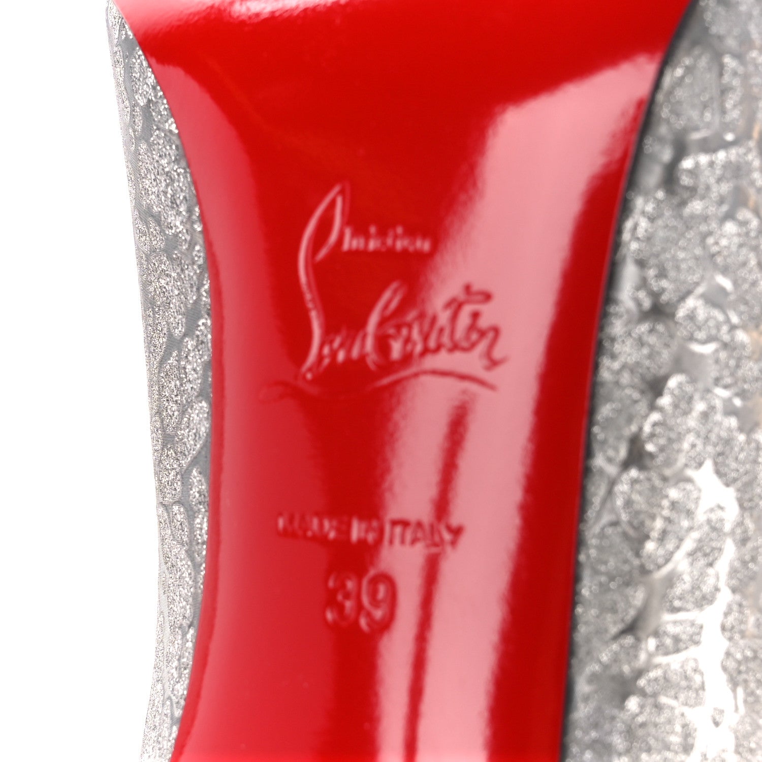 Christian Louboutin Glitter Specchio Hot Chick 100 Pumps 39 Silver 7 of 8