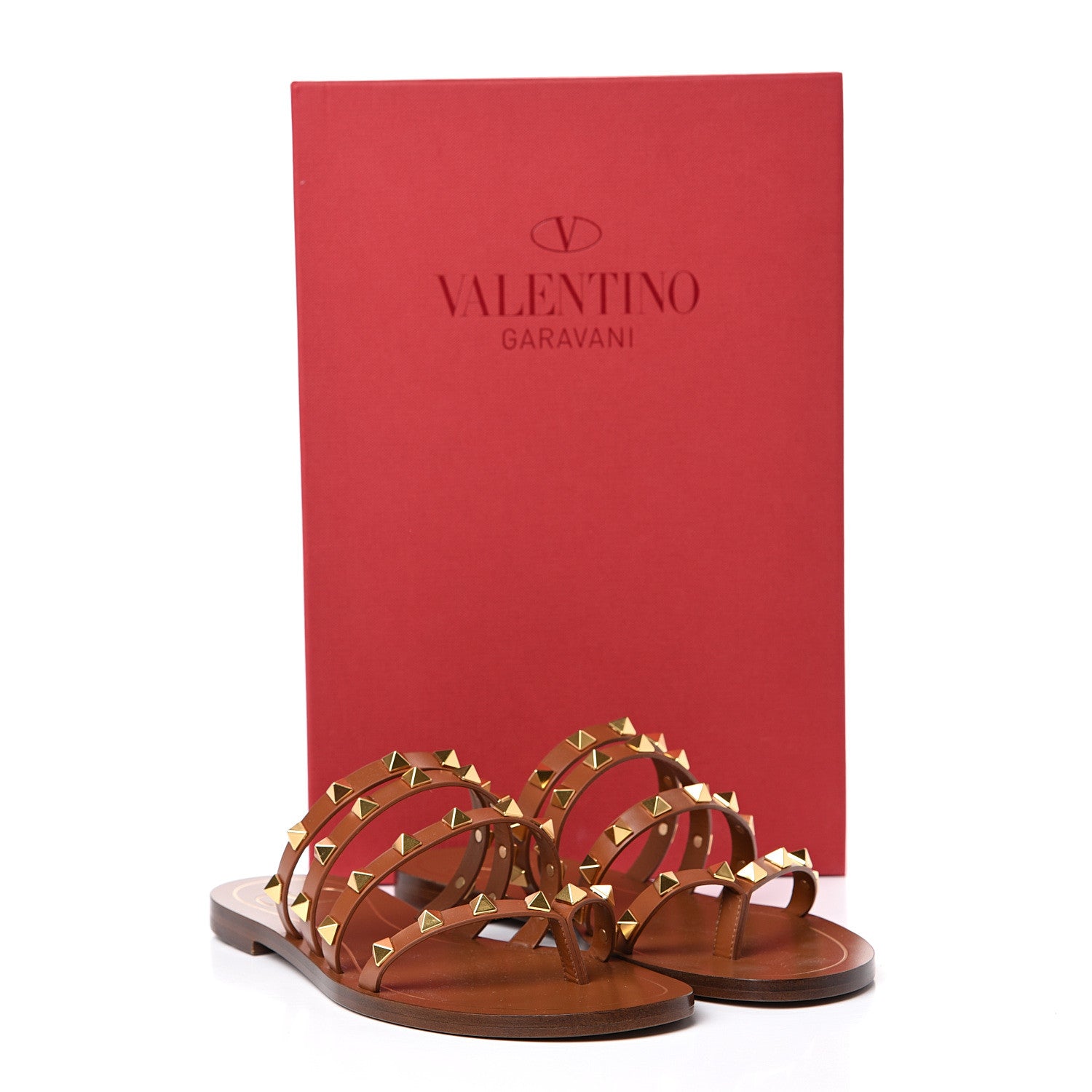 Valentino Garavani Calfskin Rockstud Flair Flat Thong Sandals 36 Selleria 8 of 8