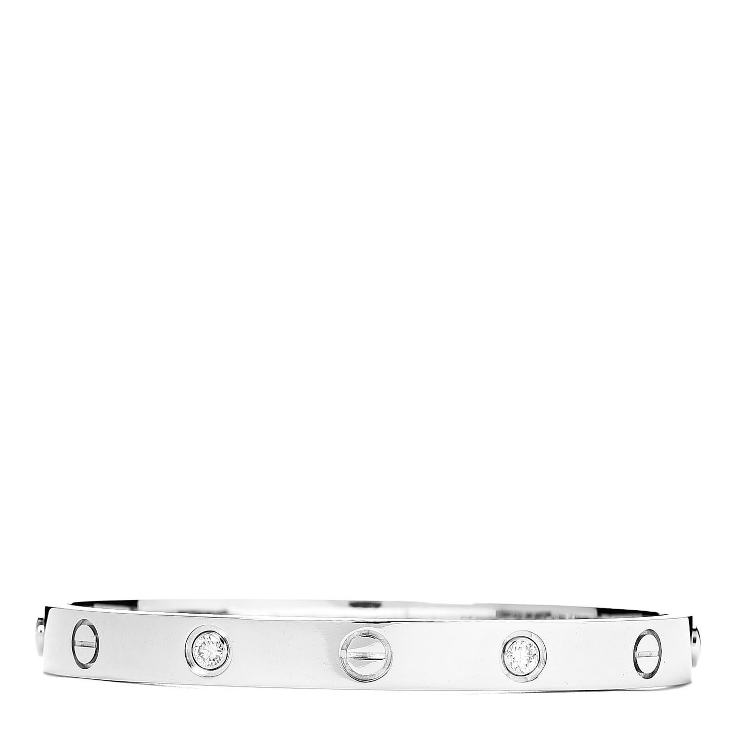 18K White Gold 4 Diamond LOVE Bracelet 16