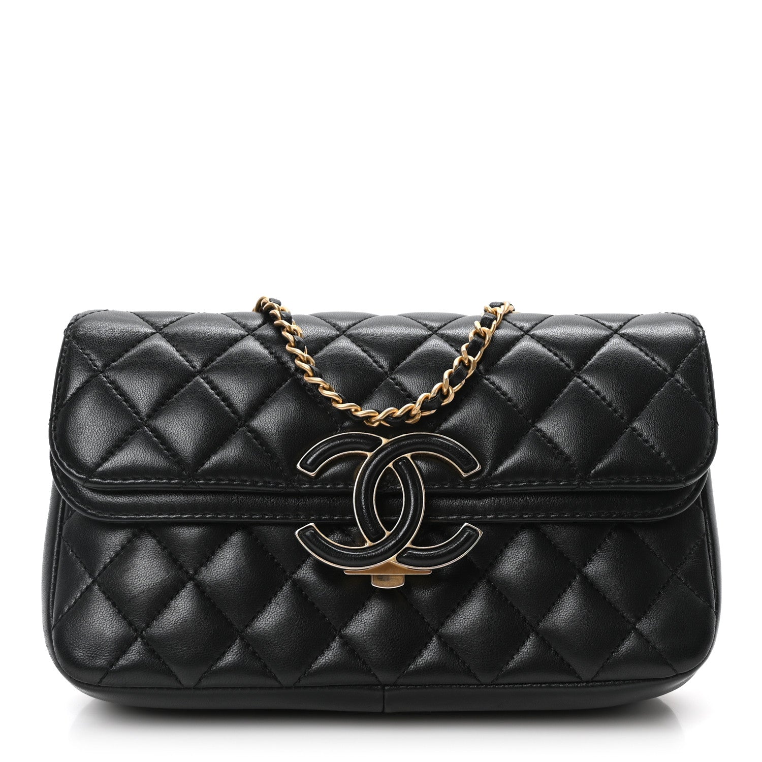 Chanel Lambskin Quilted Small CC Chic Flap Black 1 of 10