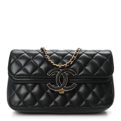 Chanel Lambskin Quilted Small CC Chic Flap Black 1 of 10