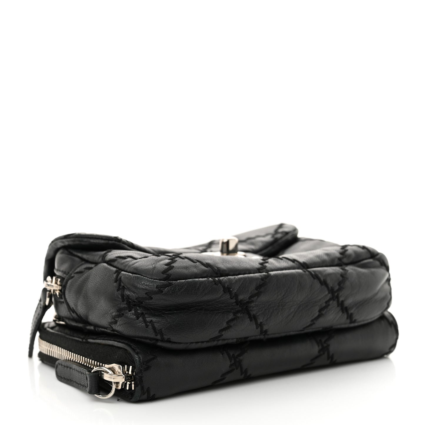 Lambskin Stitched New Mini Flap Black