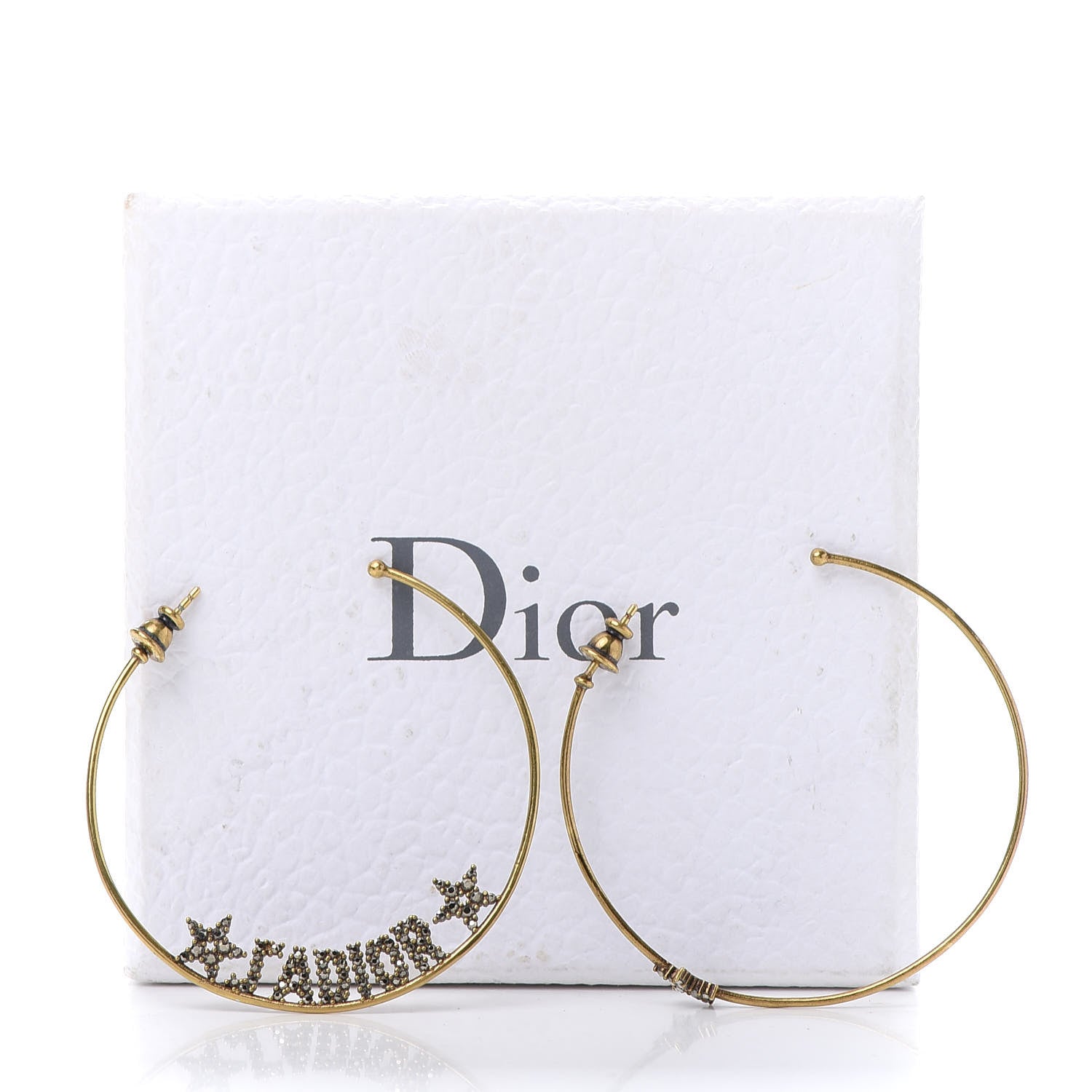 Christian Dior Metal J'Adior Hoop Earrings Aged Gold 6 of 6