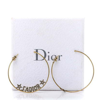 Christian Dior Metal J'Adior Hoop Earrings Aged Gold 6 of 6