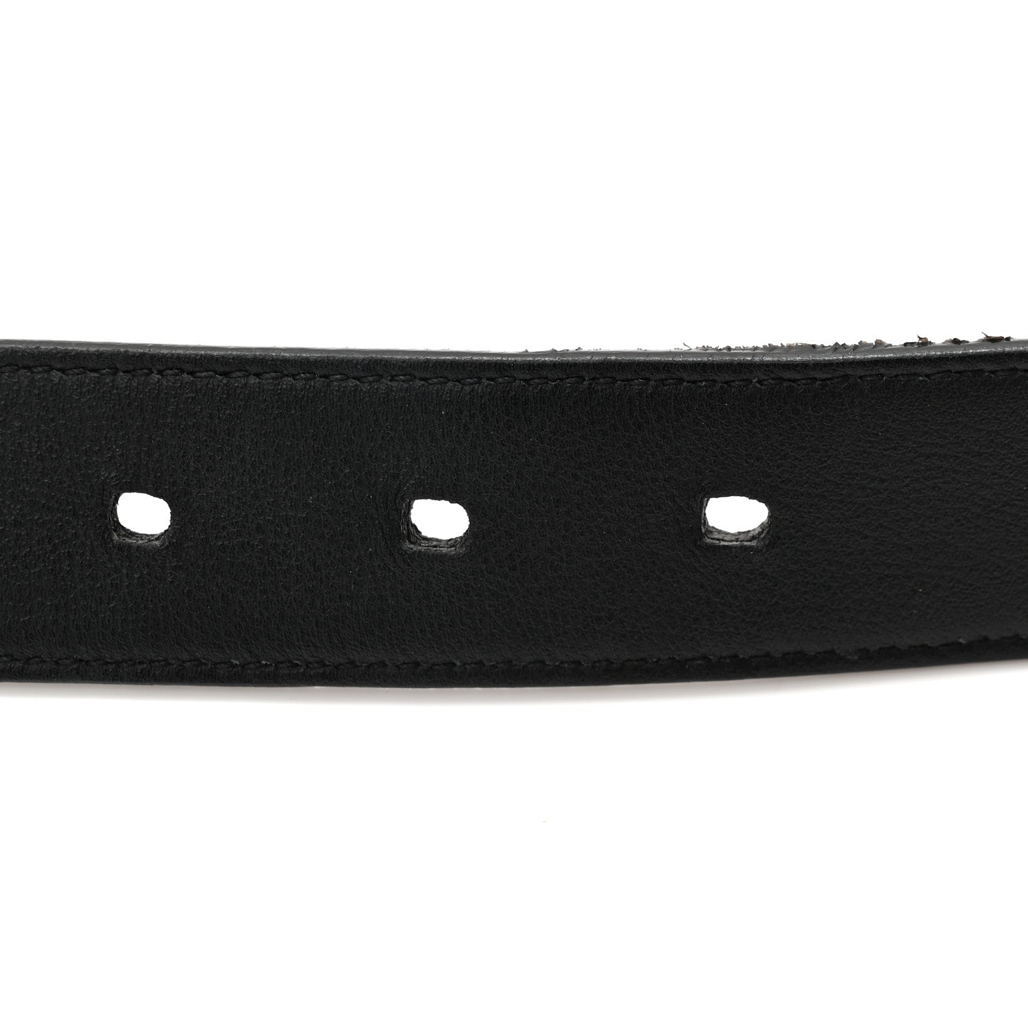 Saint Laurent Grained Calfskin Monogram Cassandre Square Buckle Belt 90 36 Black 7 of 7