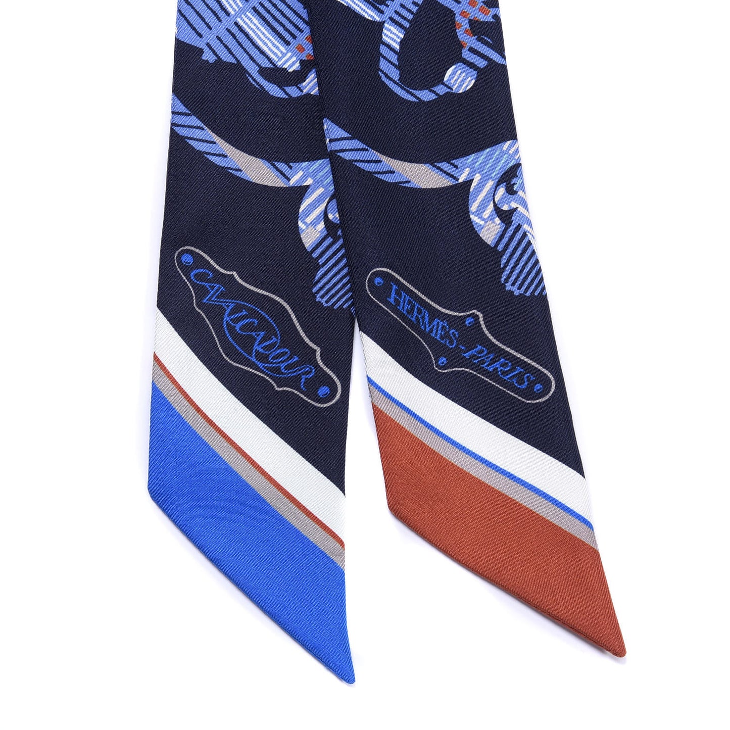 Silk Cavalcadour Morning Twilly Marine Tabac Blue Jean