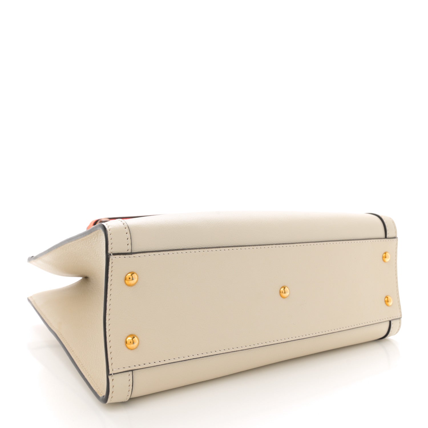 Gucci Wonka Grain Calfskin Medium Diana Tote Bag Mystic White Orange Fluo 4 of 12