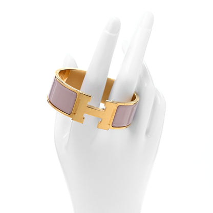 Hermes Enamel Wide Clic Clac H Bracelet PM Rose Dragee 2 of 4