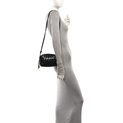 Bottega Veneta Polished Nappa Intrecciato Metallic Knot Mini Loop Camera Bag Black 2 of 9