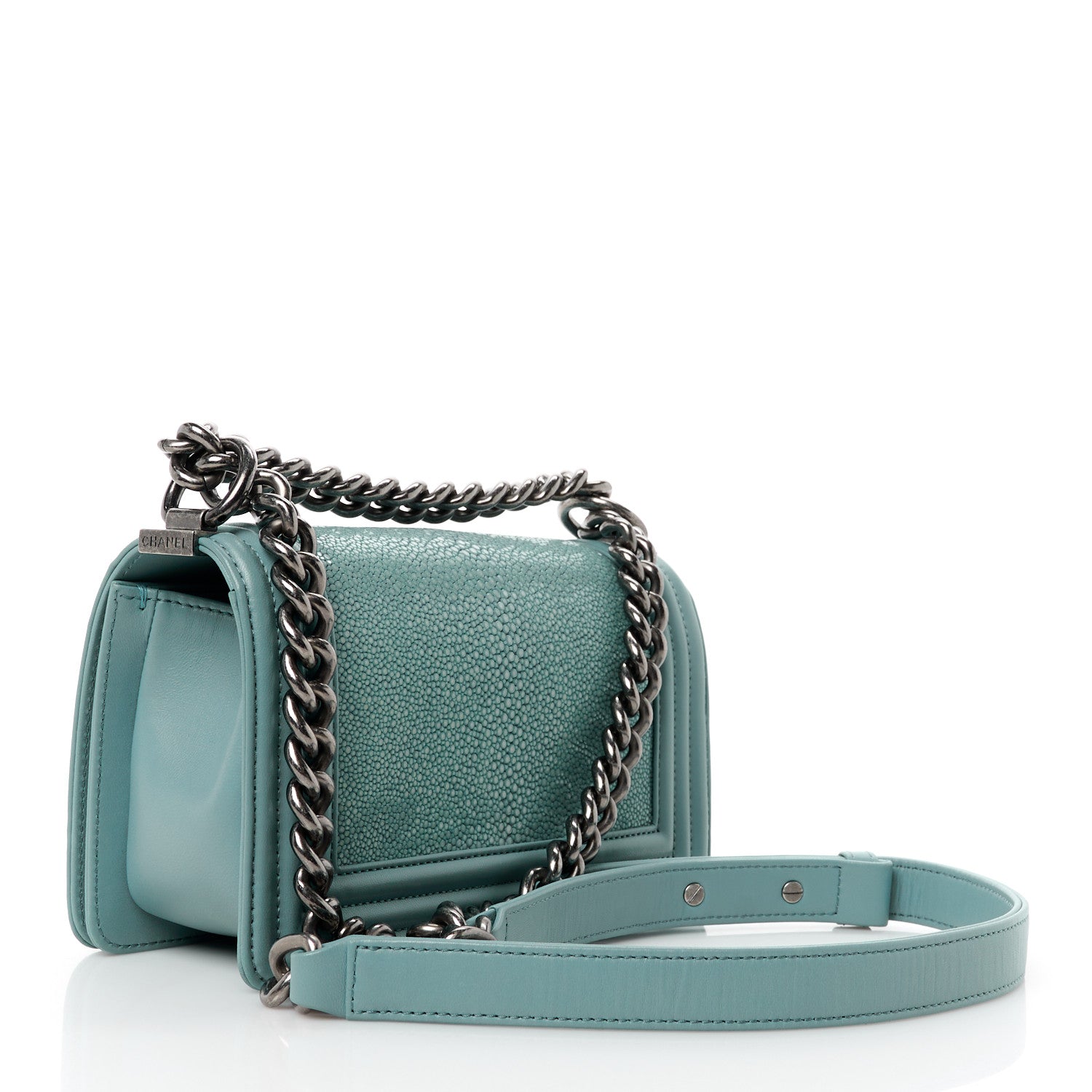 Chanel Galuchat Stingray Small Boy Flap Blue 3 of 10