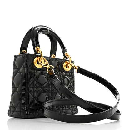 Christian Dior Patent Cannage Mini Lady Dior Black 2 of 13