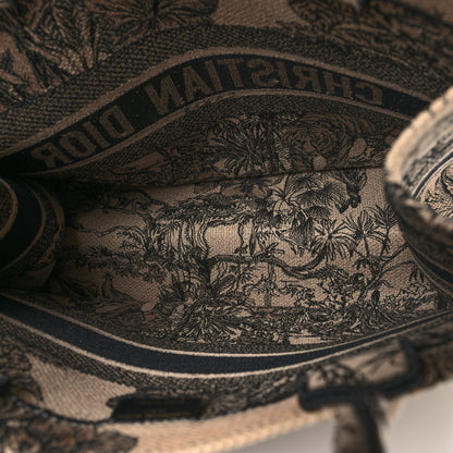 Christian Dior Canvas Embroidered Medium Dioriviera Toile De Jouy Book Tote Black 5 of 14