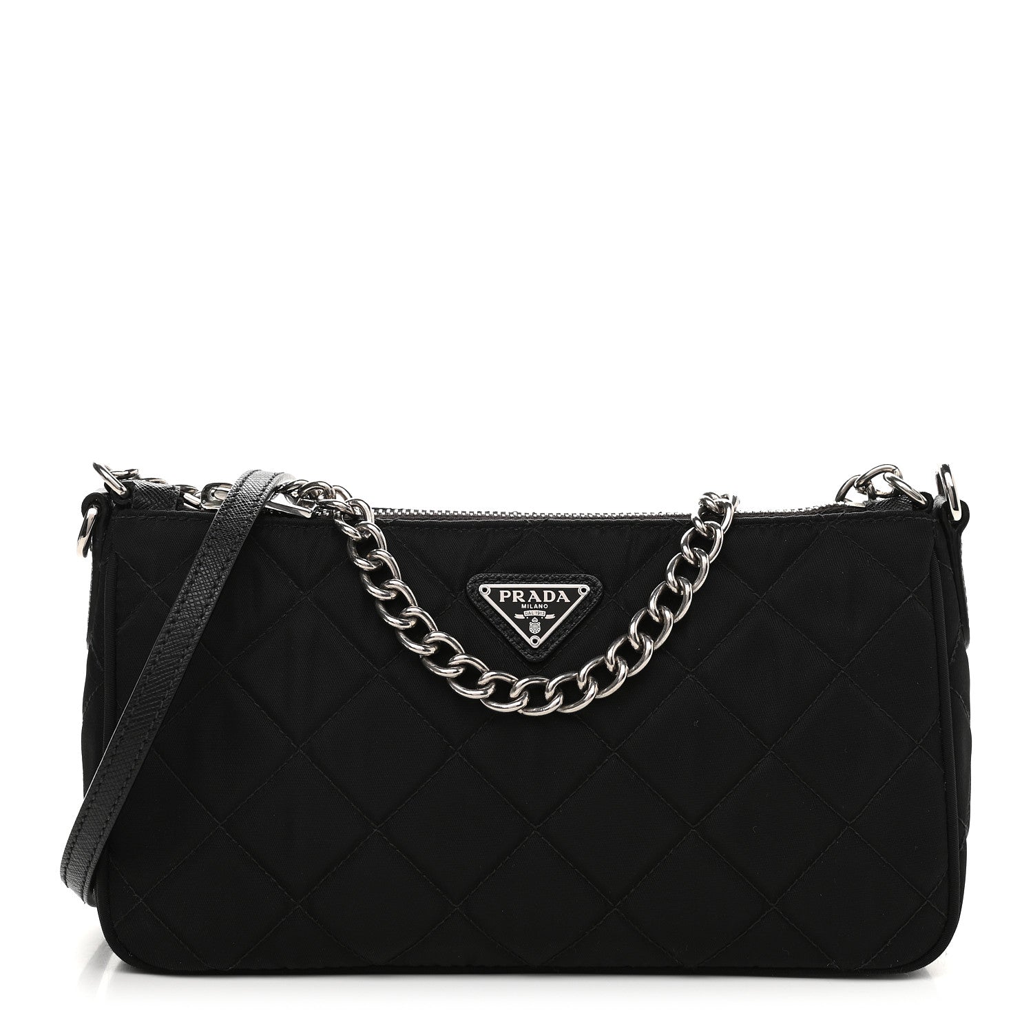 Prada Nylon Tessuto Impuntu Quilted Crossbody Bag Black 1 of 8