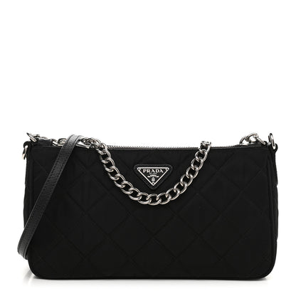 Prada Nylon Tessuto Impuntu Quilted Crossbody Bag Black 1 of 8