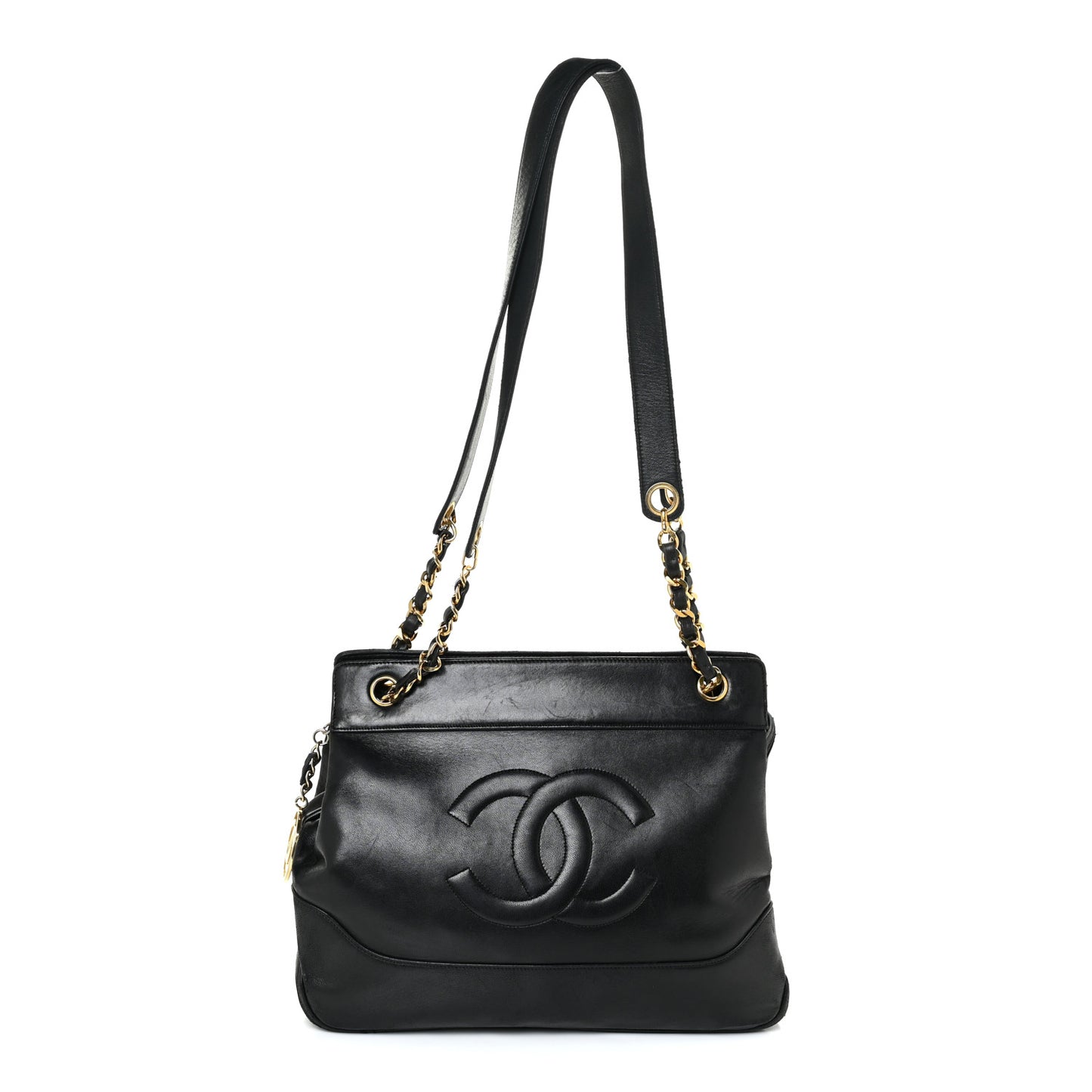 Lambskin CC Shopping Tote Black