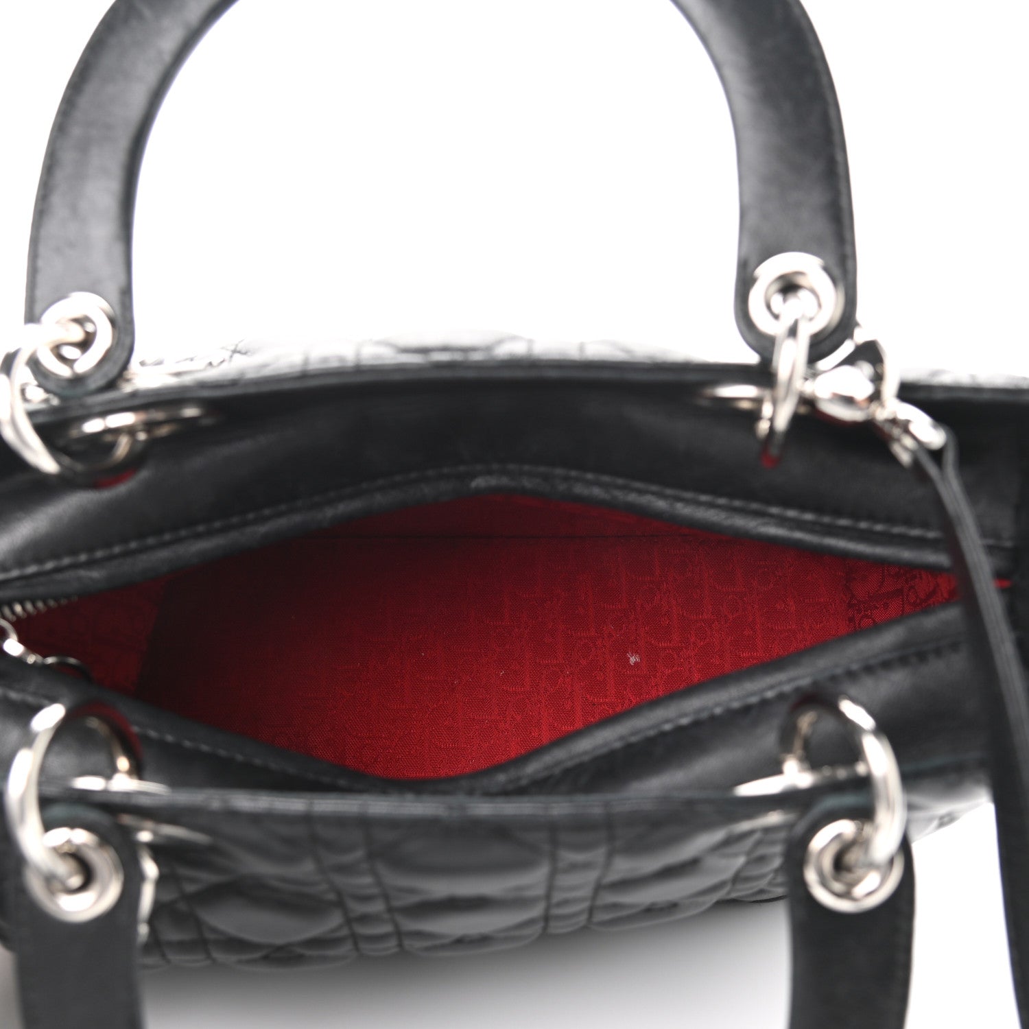 Christian Dior Lambskin Cannage Medium Lady Dior Black 4 of 12