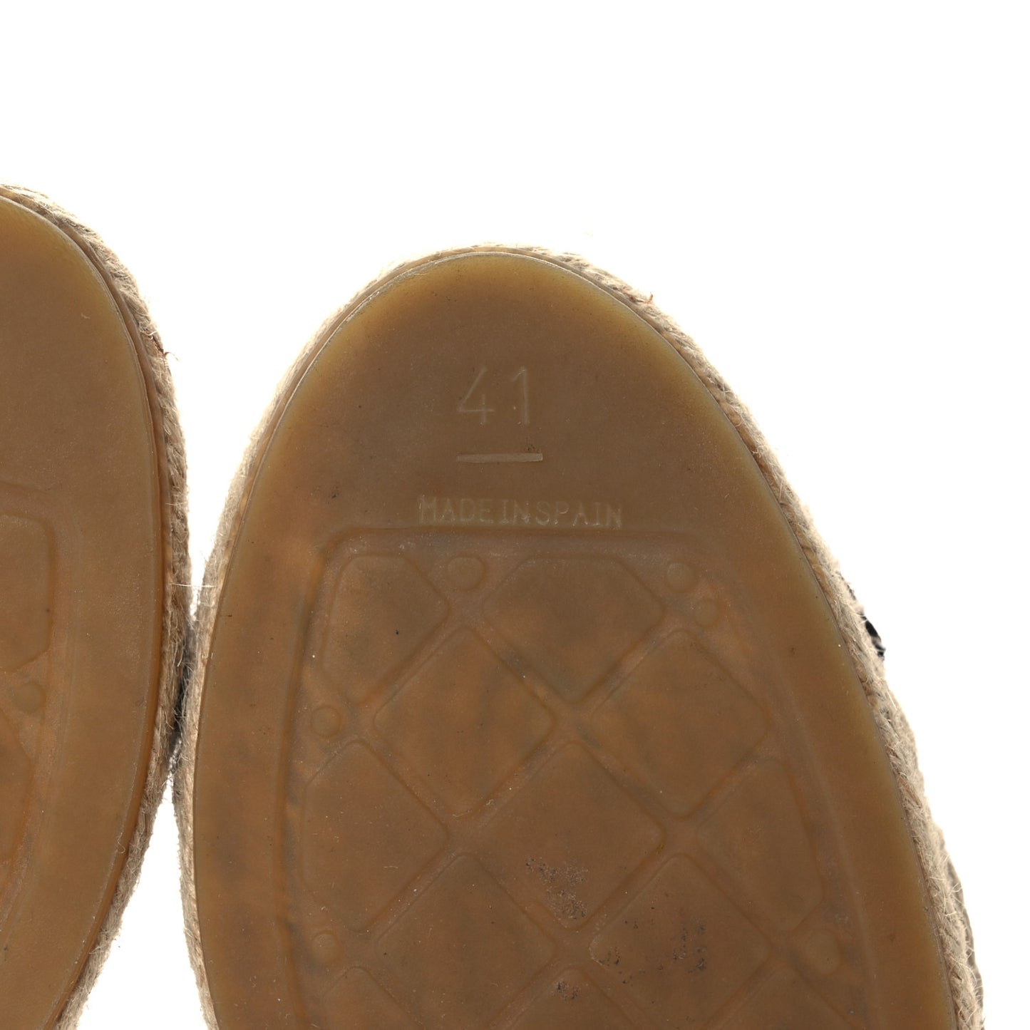 Mesh Grosgrain CC Espadrilles 41 Beige Black