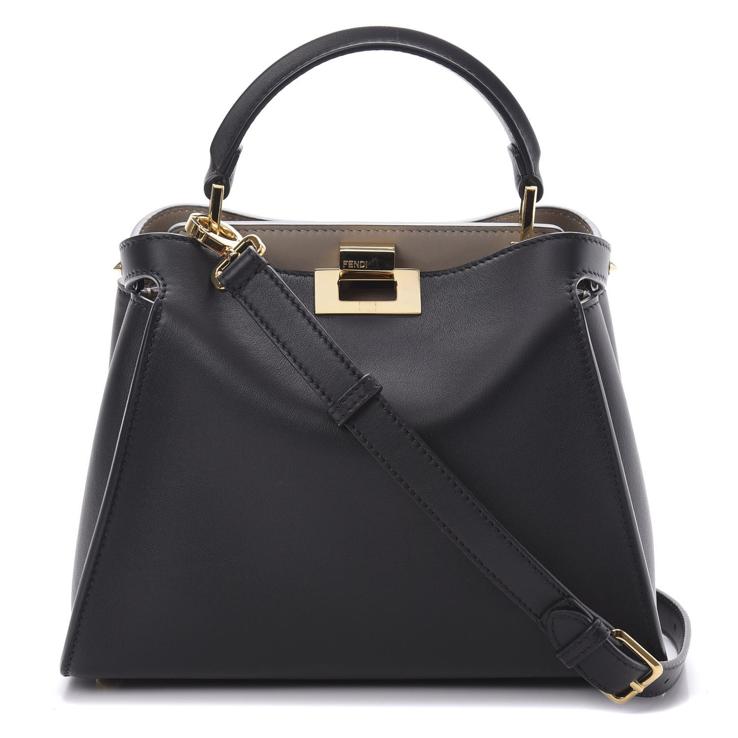 Vitello Tahiti Burro Medium Peekaboo Iconic Essentially Satchel Black Corda