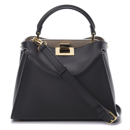 Fendi Vitello Tahiti Burro Medium Peekaboo Iconic Essentially Satchel Black Corda 1 of 13