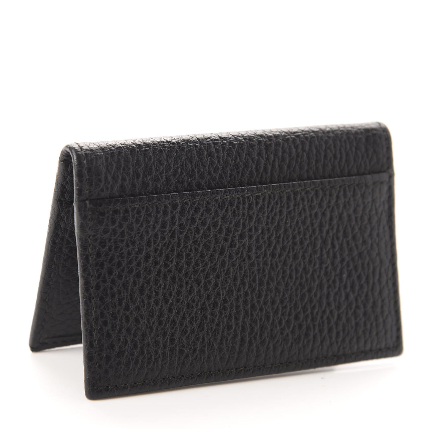 Pebbled Calfskin GG Marmont Card Case Black