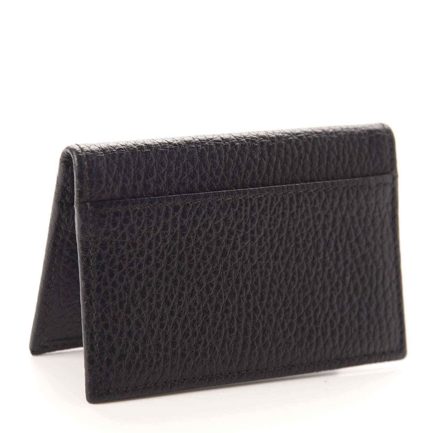 Gucci Pebbled Calfskin GG Marmont Card Case Black 3 of 7