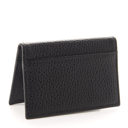 Gucci Pebbled Calfskin GG Marmont Card Case Black 3 of 7