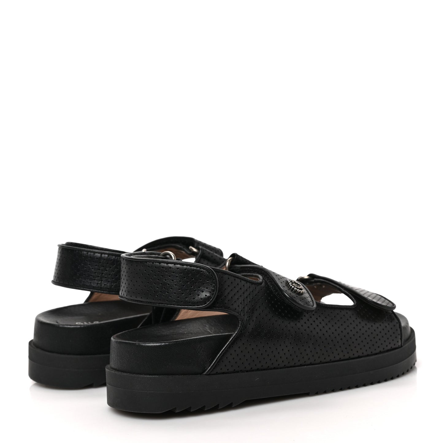 Malaga Kid Mini Double G Perforated Womens Dad Sandals 36 Black
