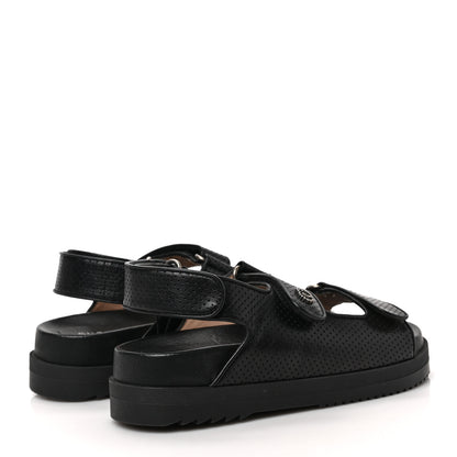 Gucci Malaga Kid Mini Double G Perforated Womens Dad Sandals 36 Black 4 of 9