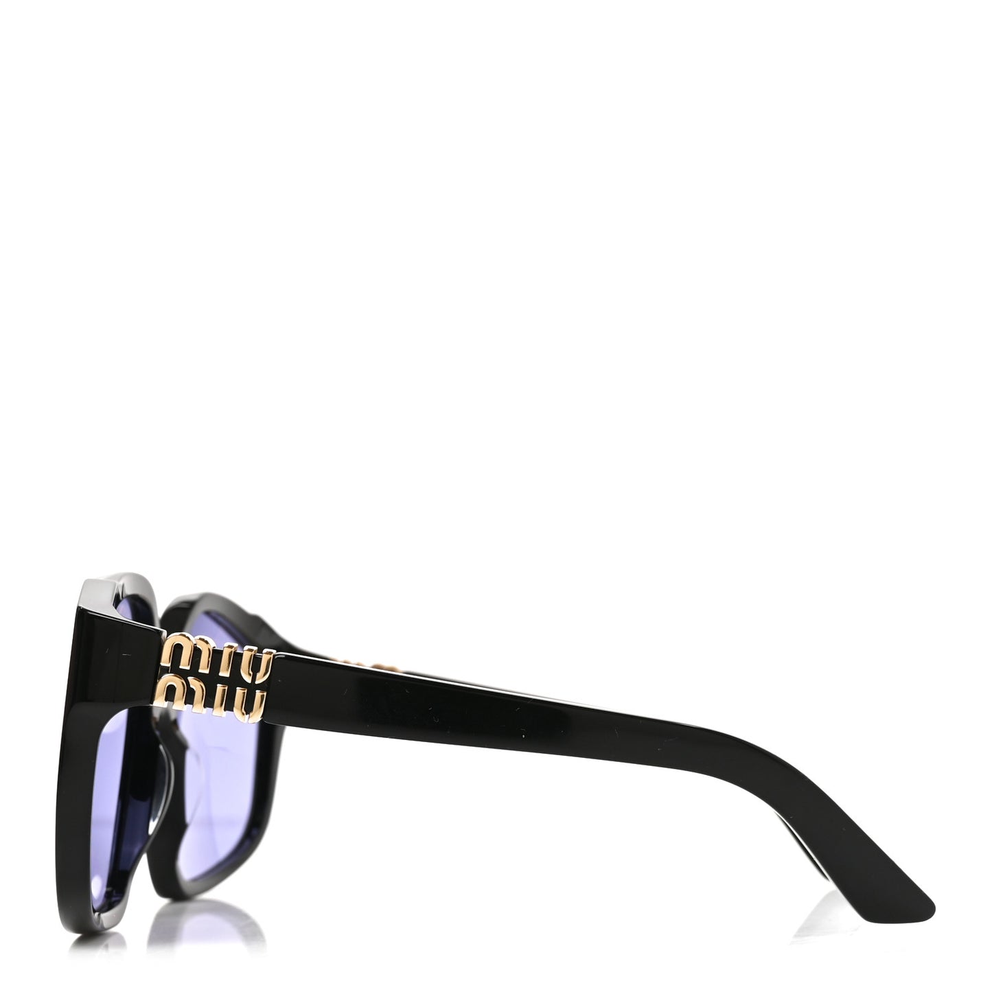 Acetate Square Sunglasses SMU A07 Black Violet