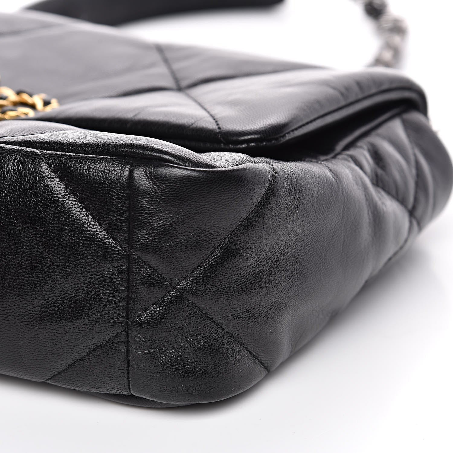Chanel Goatskin Quilted Medium 19 Flap Black 9 of 11