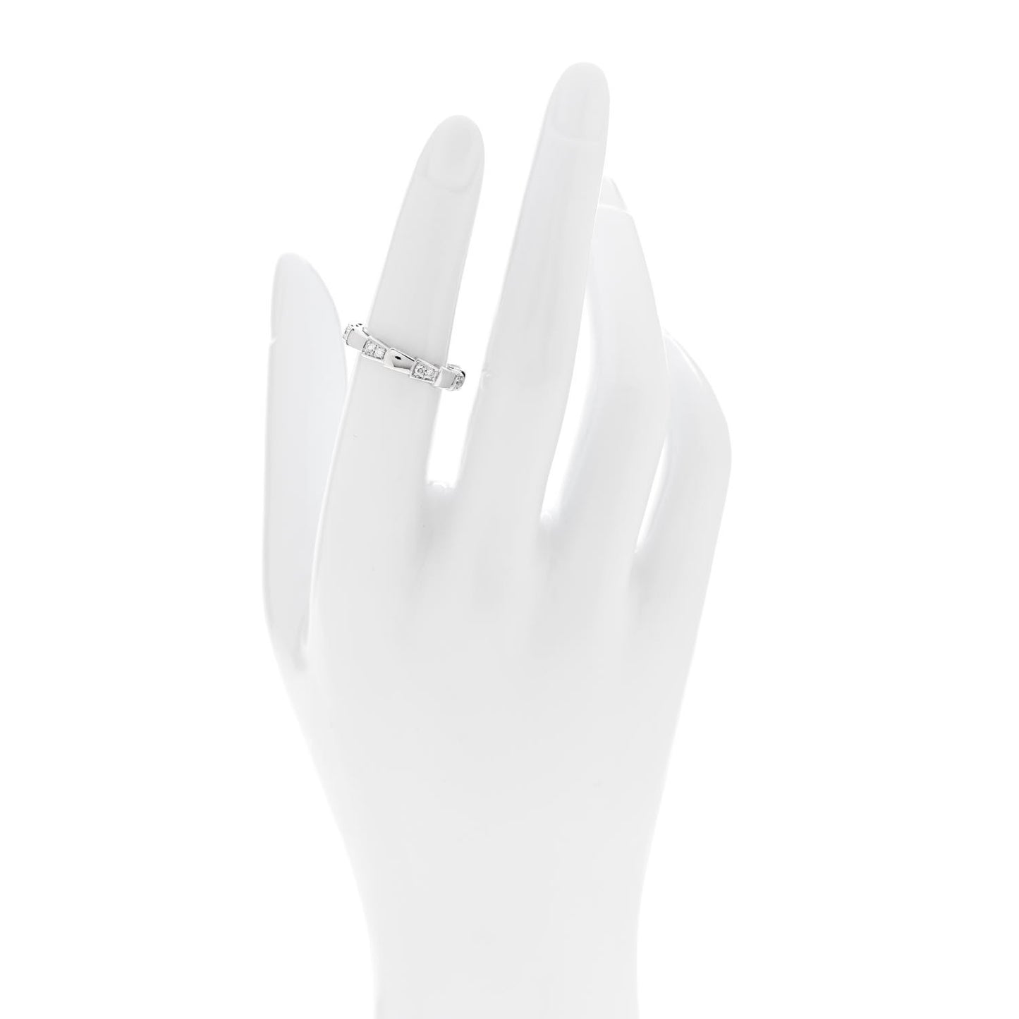 18K White Gold Diamond Serpenti Viper Band Ring 51 5.75