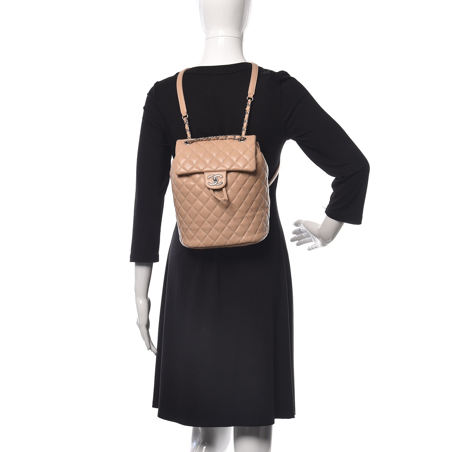 Chanel Lambskin Quilted Small Urban Spirit Backpack Beige 2 of 10