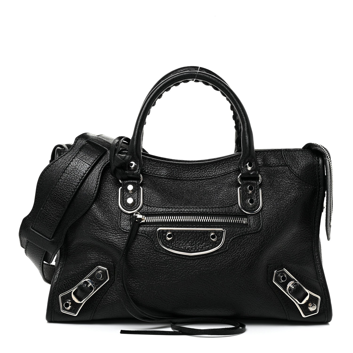 Balenciaga Chevre Silver Metallic Edge Hardware S City Black 4 of 12