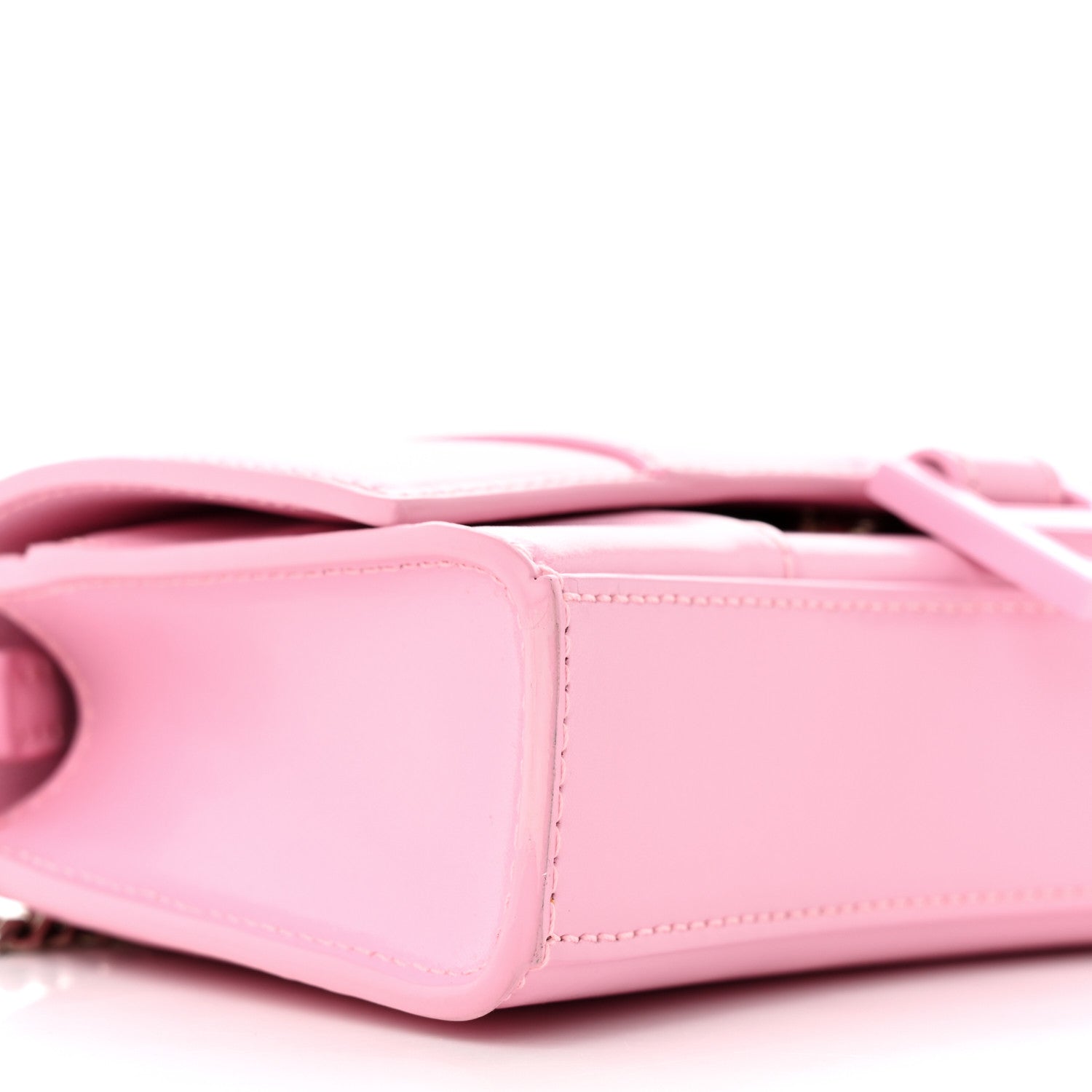 Balenciaga Shiny Box Calfskin Tonal B Hourglass Chain Bag Candy Pink 8 of 9