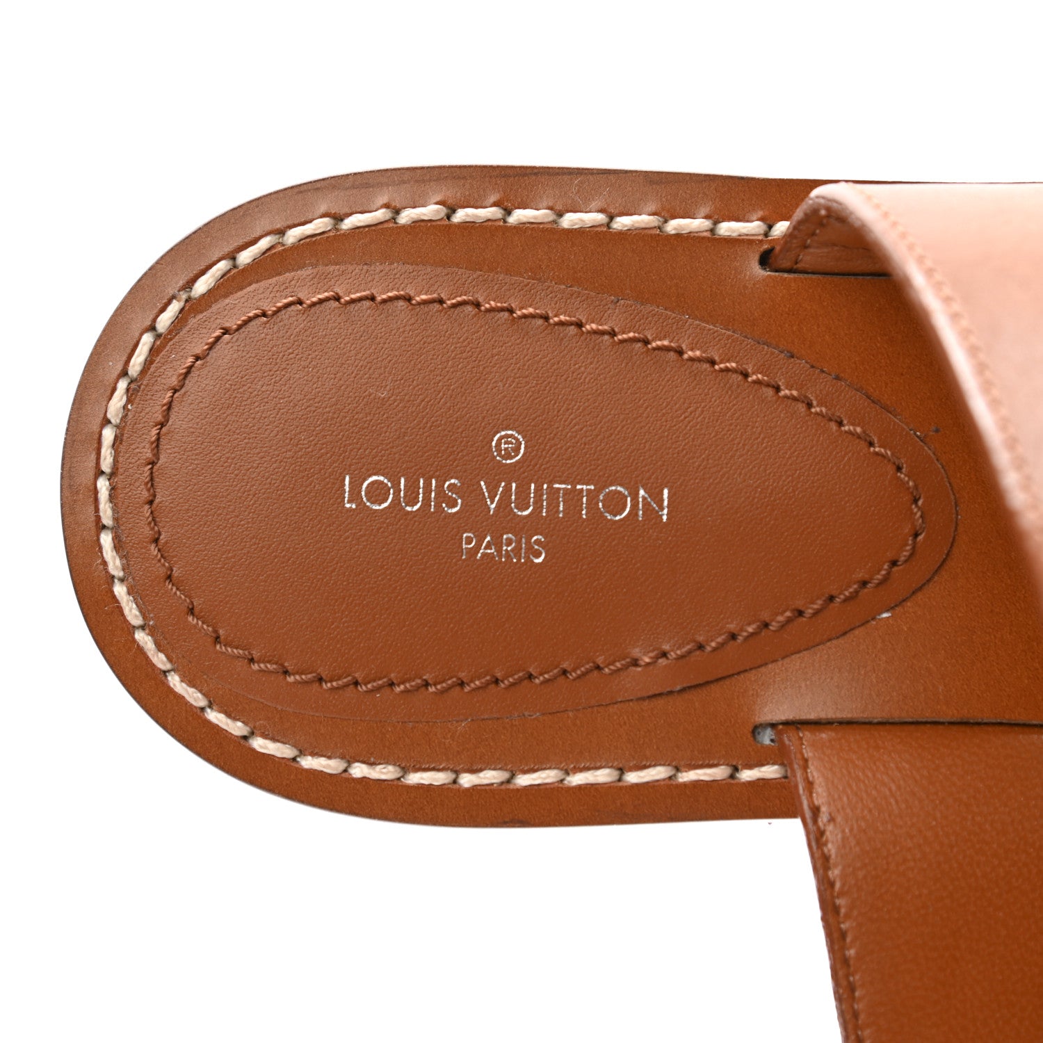 Louis Vuitton Raffia Calfskin Monogram Sienna Flat Sandals 38 Cognac 7 of 10