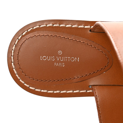 Louis Vuitton Raffia Calfskin Monogram Sienna Flat Sandals 38 Cognac 7 of 10