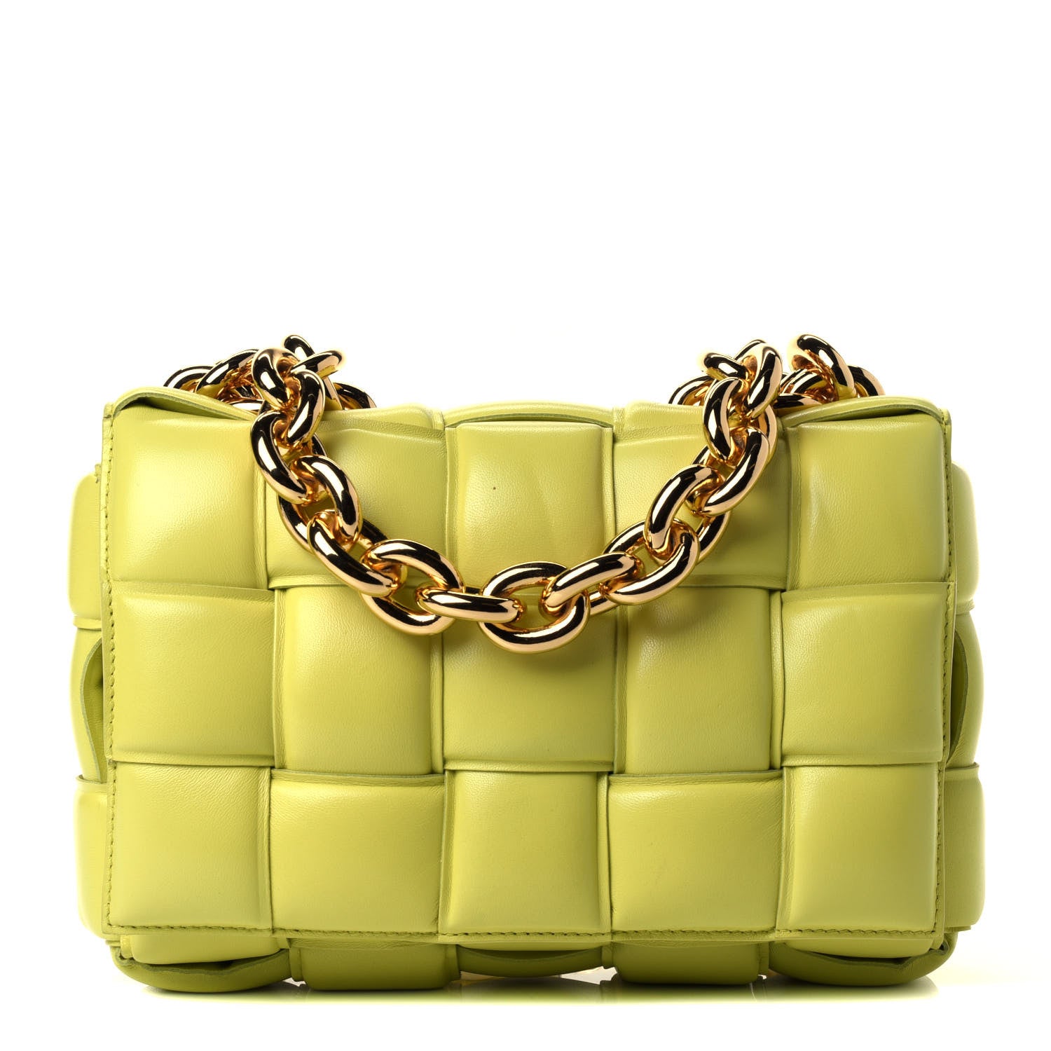 Bottega Veneta Lambskin Maxi Intreccio Padded Chain Cassette Crossbody Bag Seagrass 1 of 4