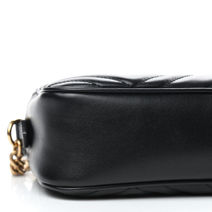 Gucci Calfskin Matelasse Small GG Marmont Chain Shoulder Bag Black 6 of 9