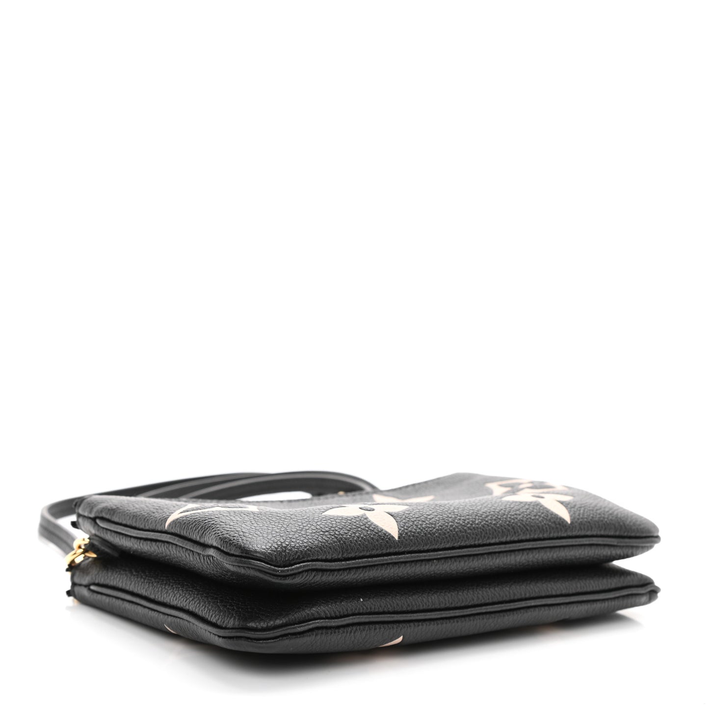 Empreinte Monogram Giant Double Zip Pochette Black Cream
