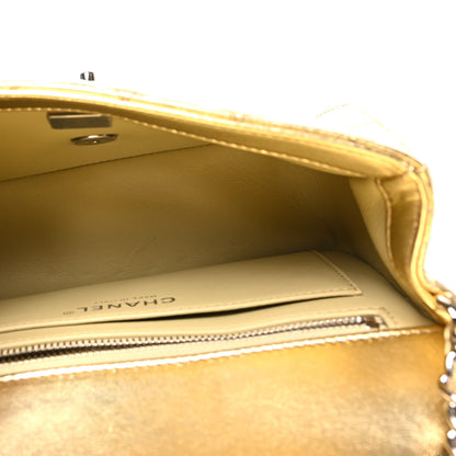 Chanel Metallic Lambskin Quilted Mini Rectangular Pearl Crush Flap  Gold 5 of 10