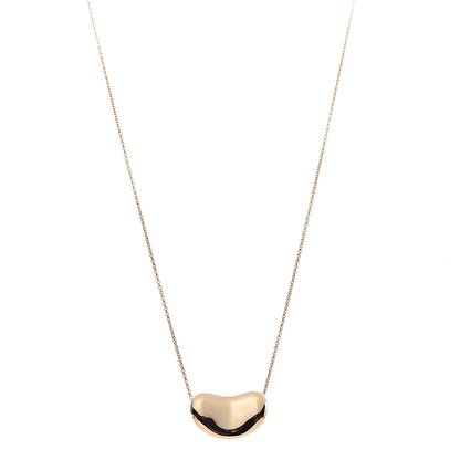 Tiffany 18K Yellow Gold 20mm Elsa Peretti Bean Pendant Necklace 1 of 6