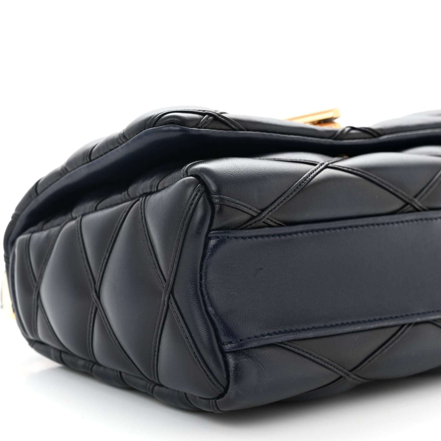 Louis Vuitton Lambskin Malletage Top Handle GO-14 MM Bleu Marine 9 of 10