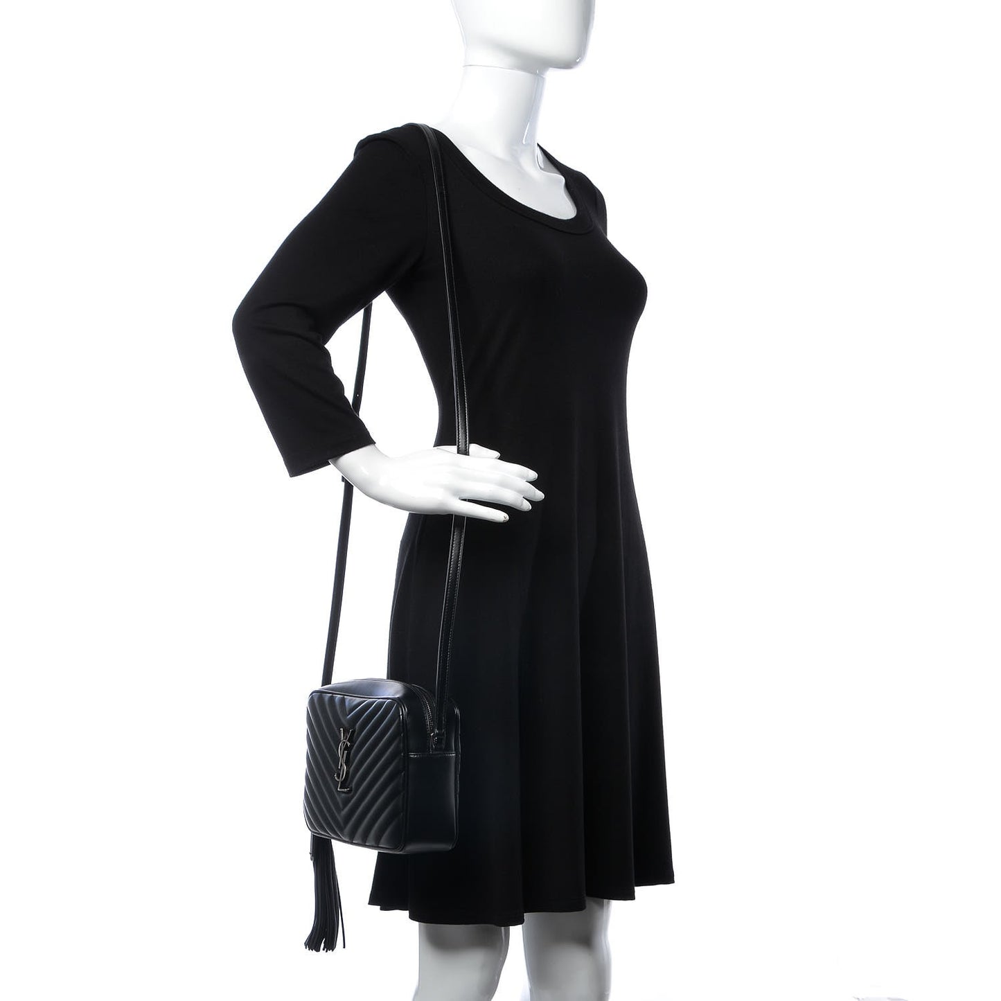 Calfskin Matelasse Monogram Lou Camera Bag Black