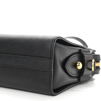 Prada Saffiano City Calfskin Esplanade Crossbody Bag Black 9 of 9