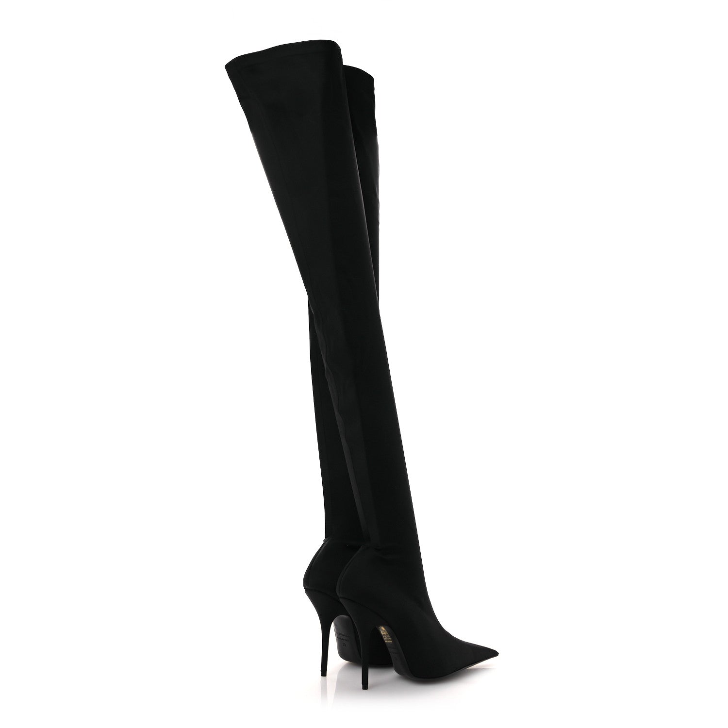 Balenciaga Matte Spandex Pointed Toe Knife 110mm Thigh High Boots 39 Black 5 of 8