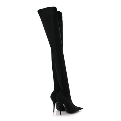 Balenciaga Matte Spandex Pointed Toe Knife 110mm Thigh High Boots 39 Black 5 of 8
